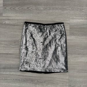 NWT Forever 21 Silver Sequin Short Skirt